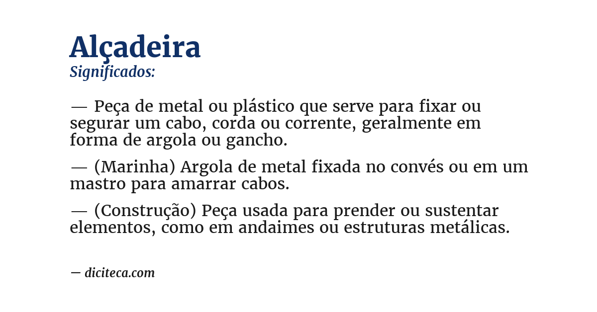 Significado de alçadeira