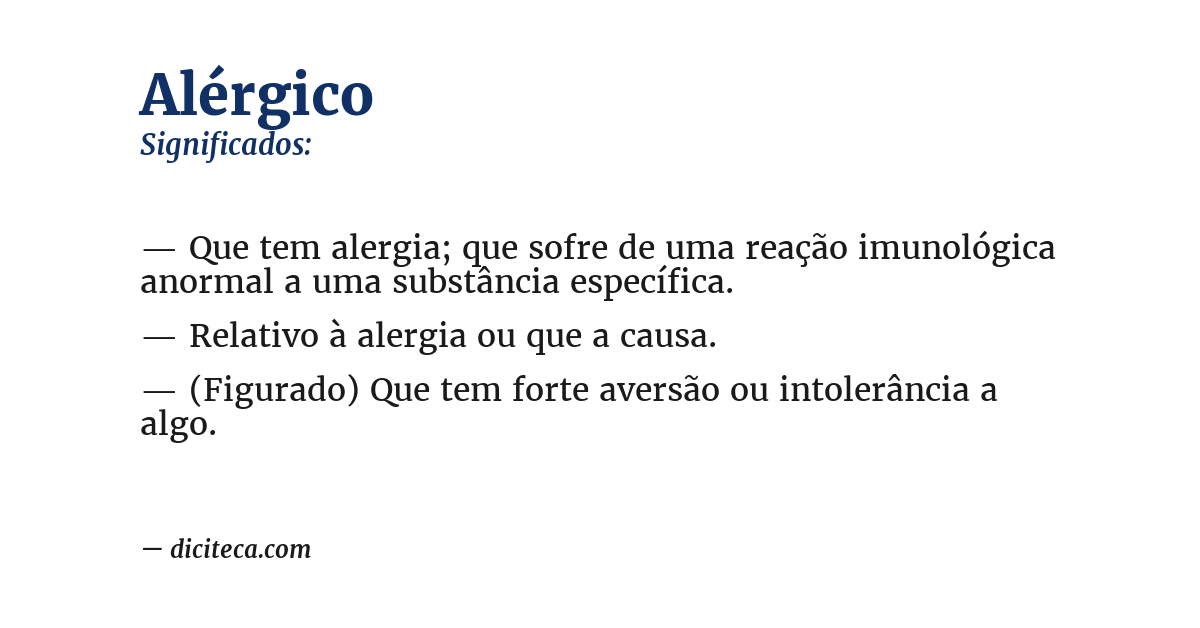 Significado de alérgico