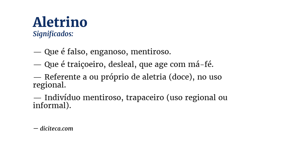 Significado de aletrino