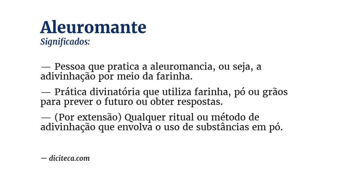 Significado de aleuromante