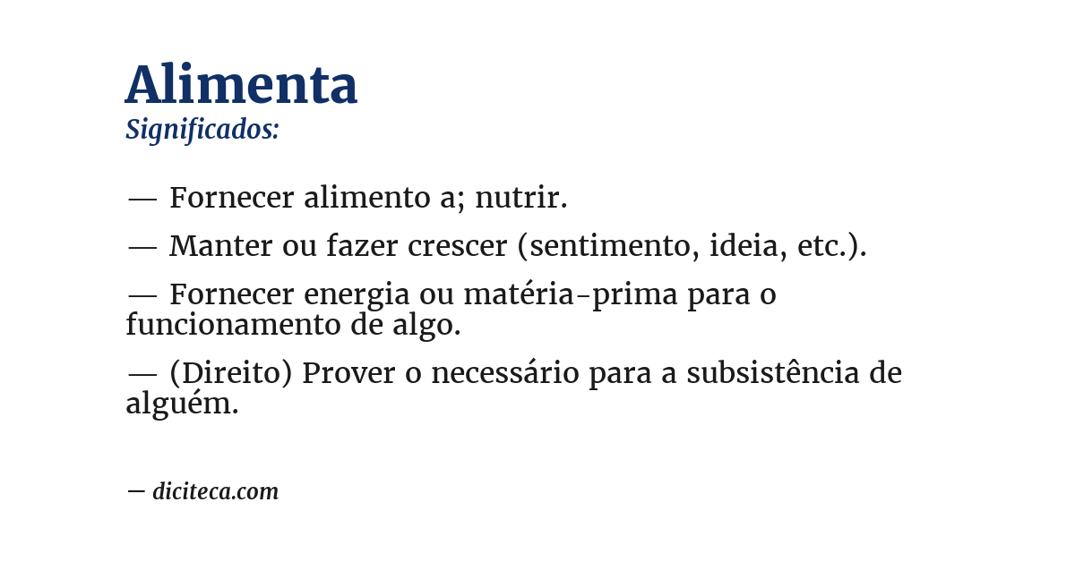 Significado de alimenta