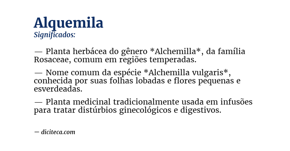 Significado de alquemila