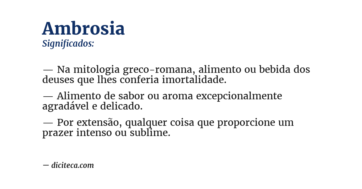 Significado de ambrosia