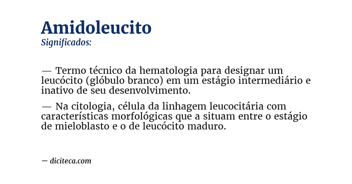 Significado de amidoleucito