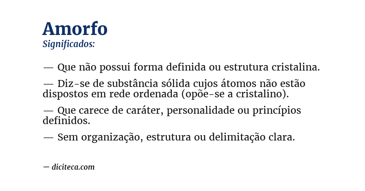 Significado de amorfo