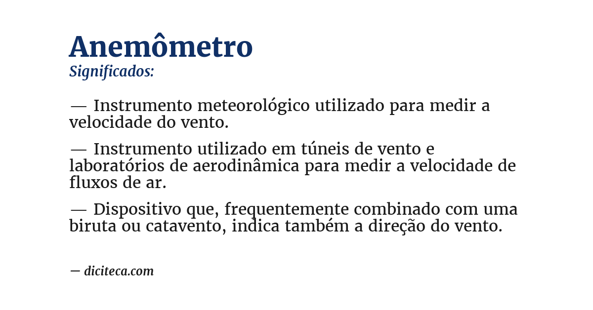 Significado de anemômetro
