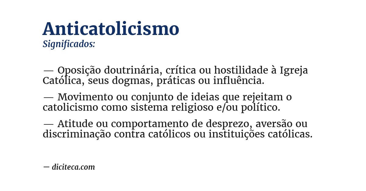Significado de anticatolicismo
