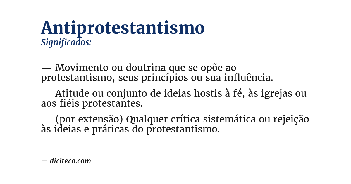 Significado de antiprotestantismo