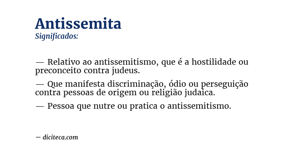 Significado de antissemita