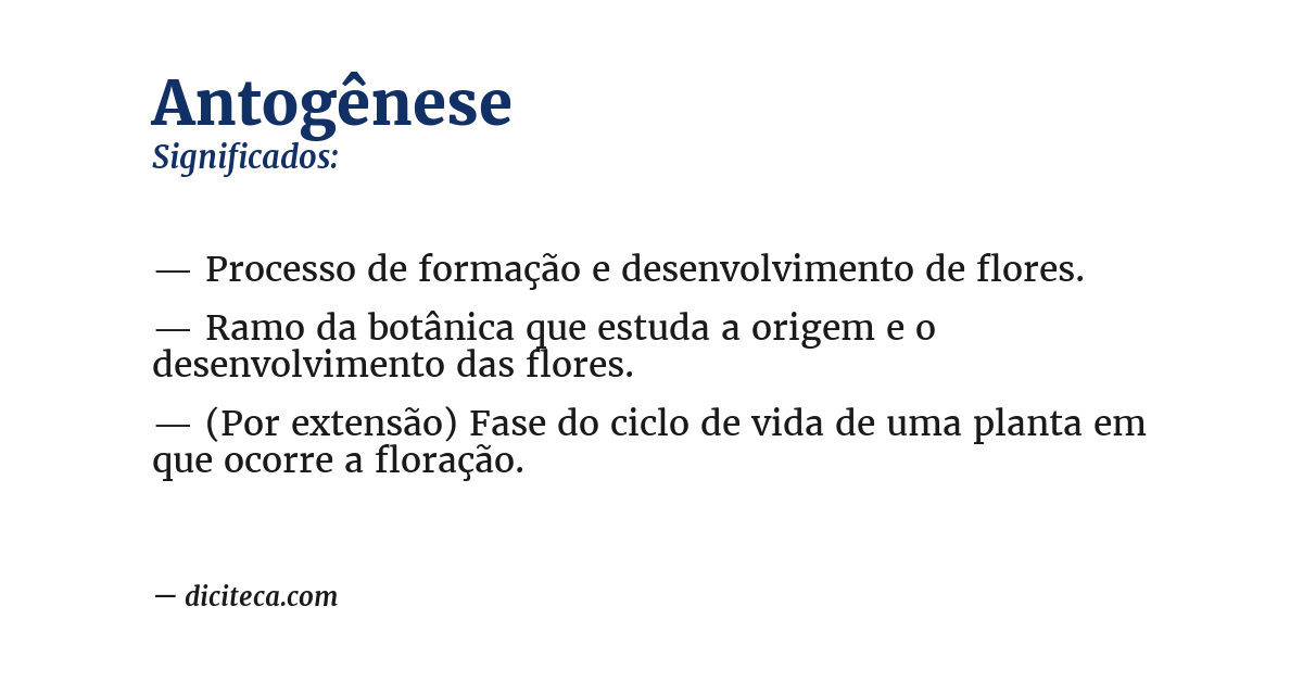 Significado de antogênese