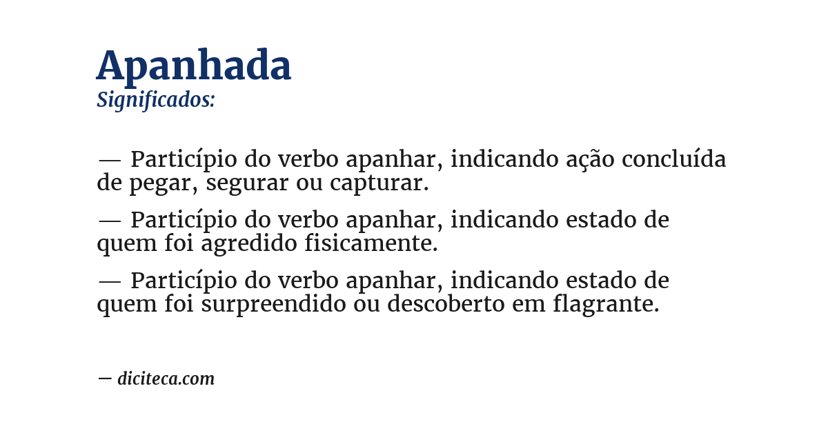 Significado de apanhada