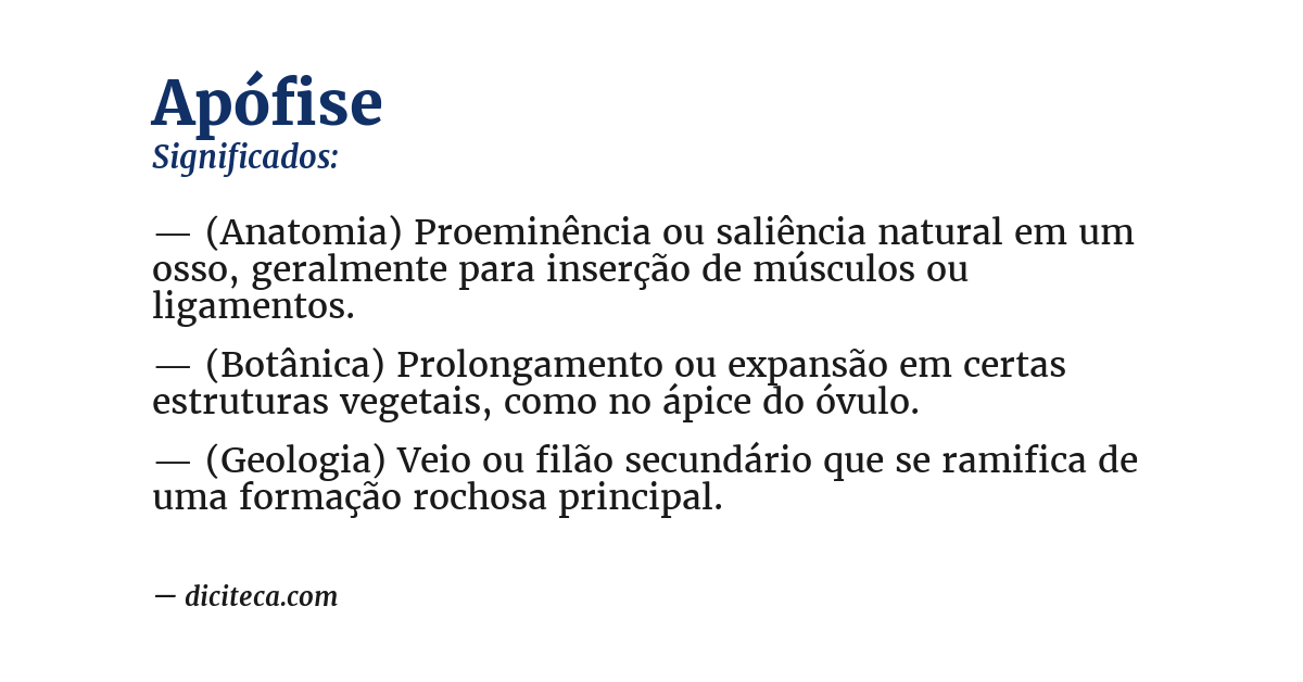 Significado de apófise