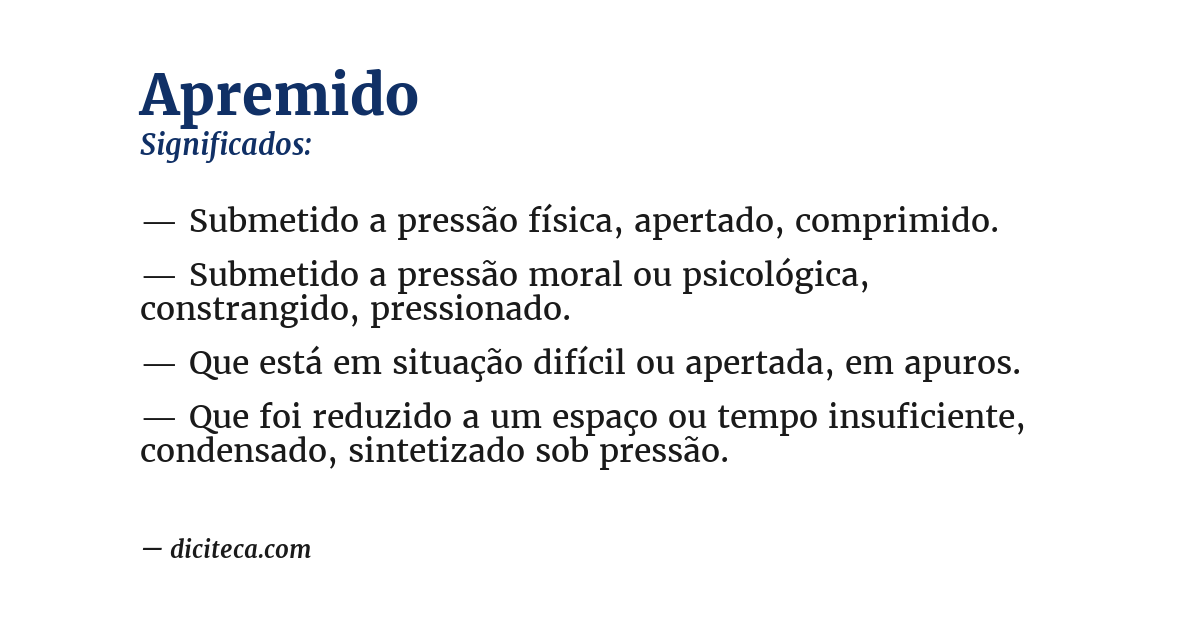 Significado de apremido