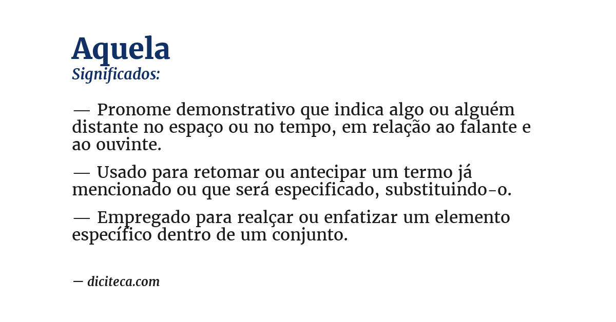 Significado de aquela