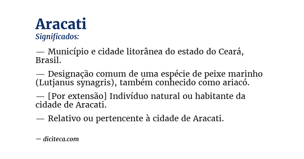 Significado de aracati