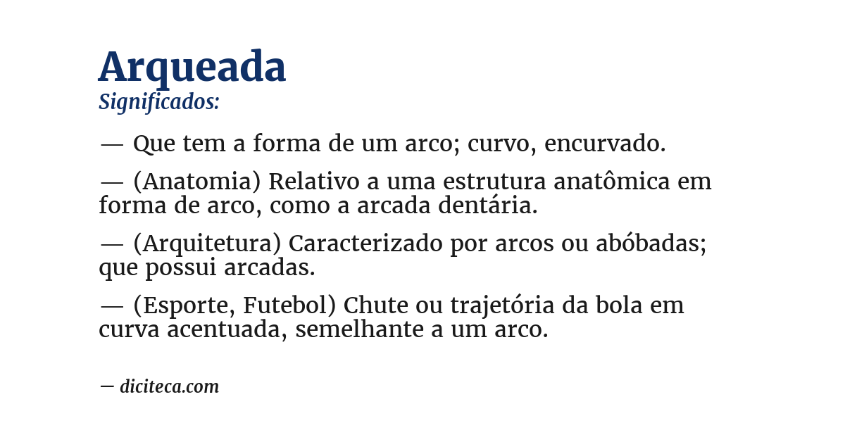Significado de arqueada