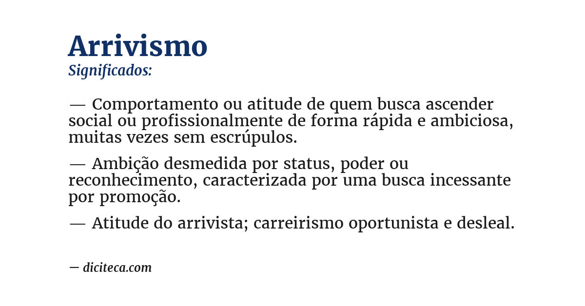 Significado de arrivismo