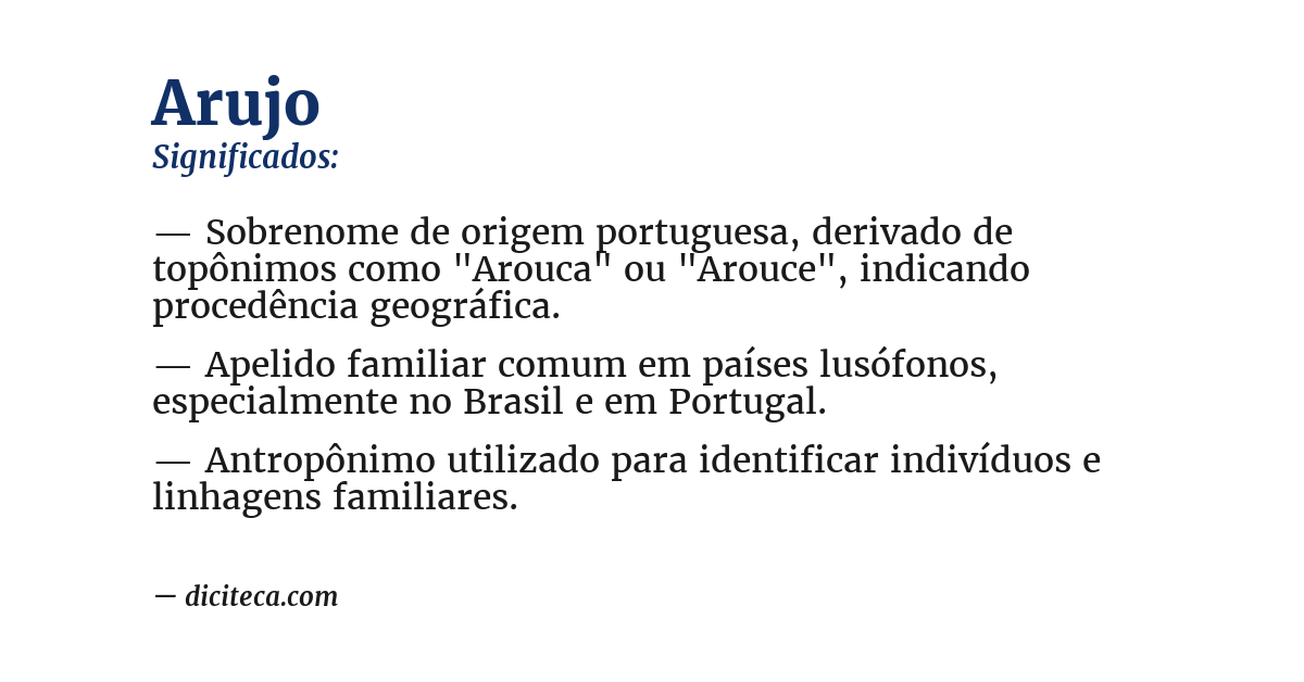 Significado de arujo