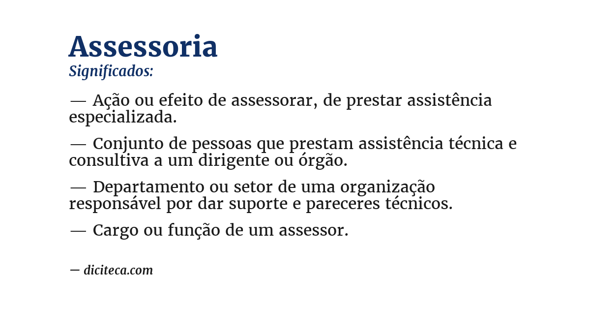 Significado de assessoria