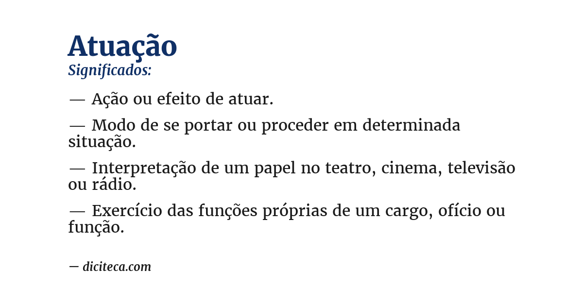 Significado de atuação