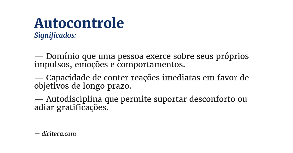 Significado de autocontrole