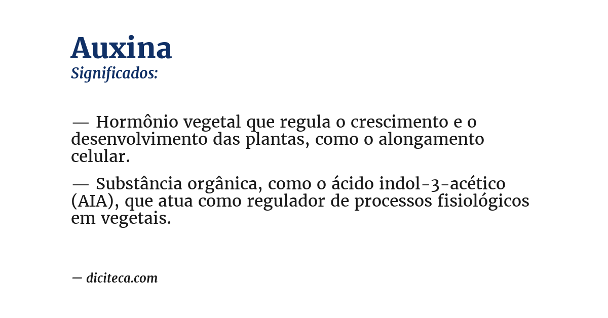 Significado de auxina