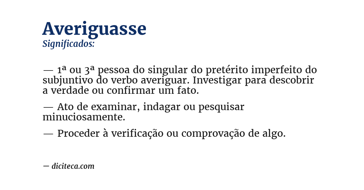 Significado de averiguasse