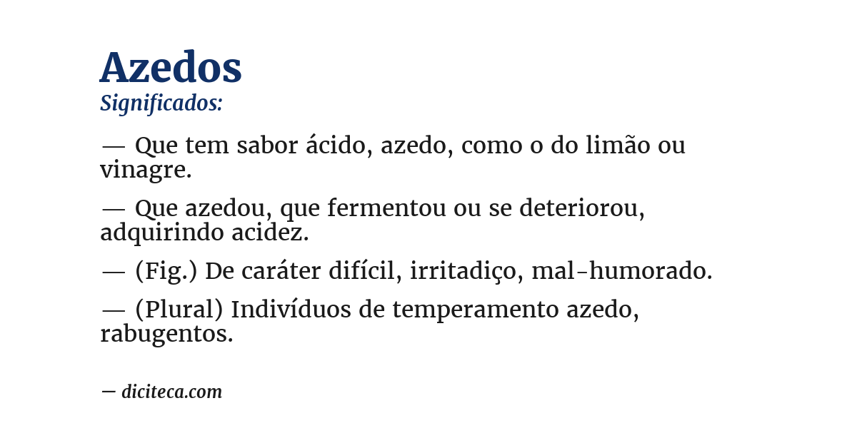 Significado de azedos