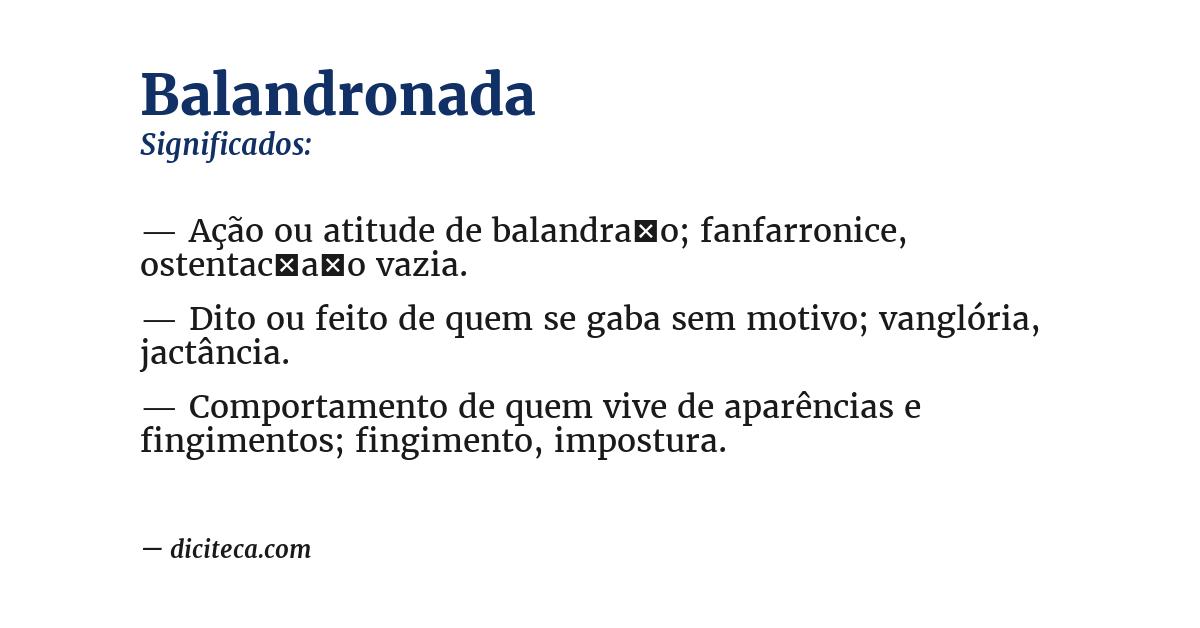 Significado de balandronada