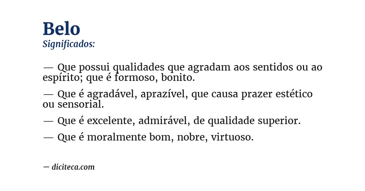 Significado de belo