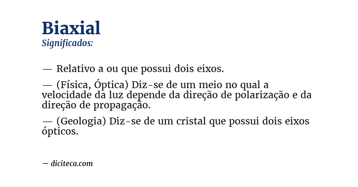 Significado de biaxial