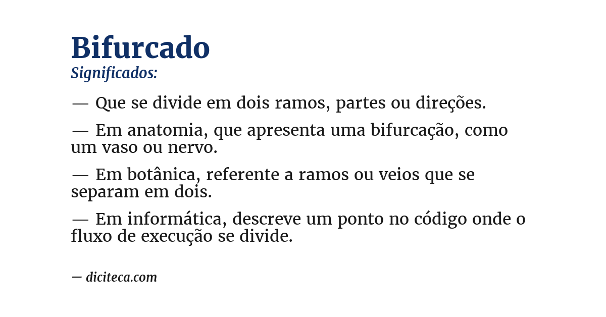 Significado de bifurcado