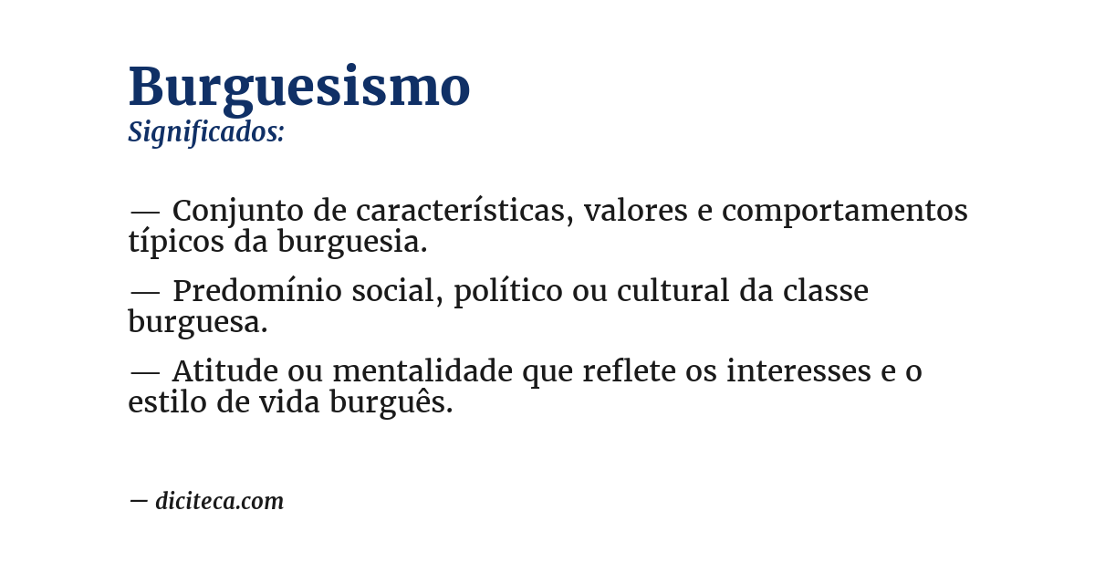 Significado de burguesismo