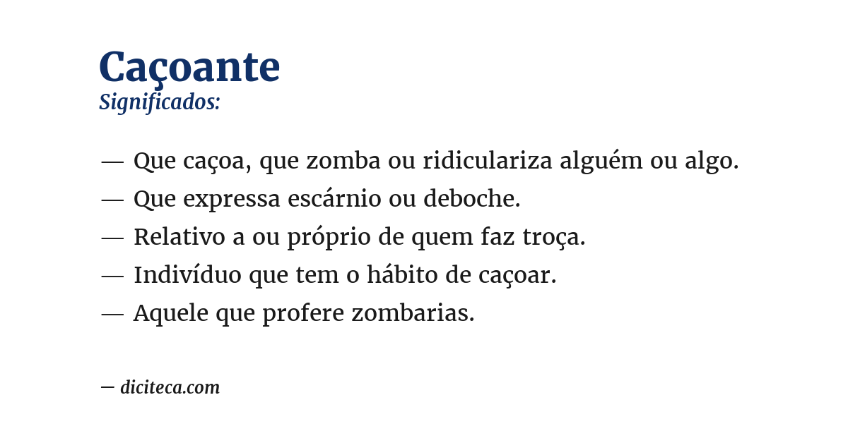 Significado de caçoante