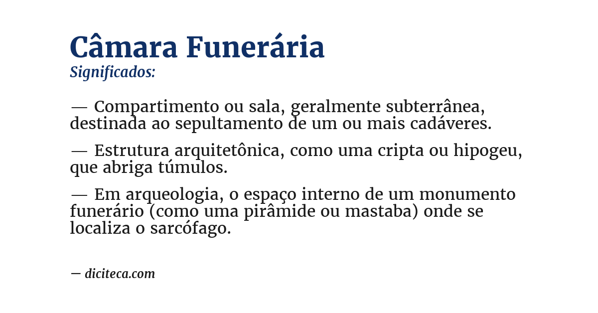 Significado de câmara funerária
