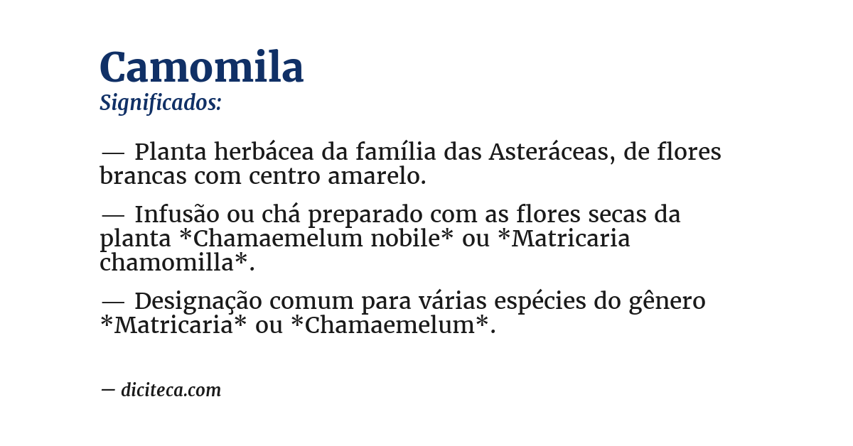 Significado de camomila