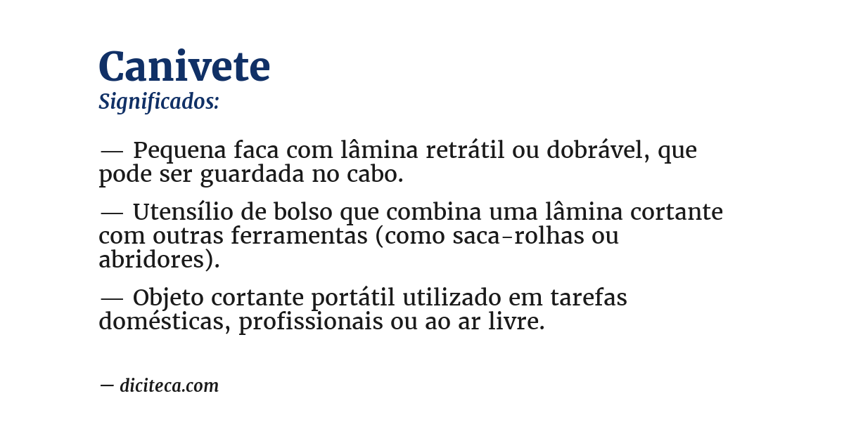 Significado de canivete