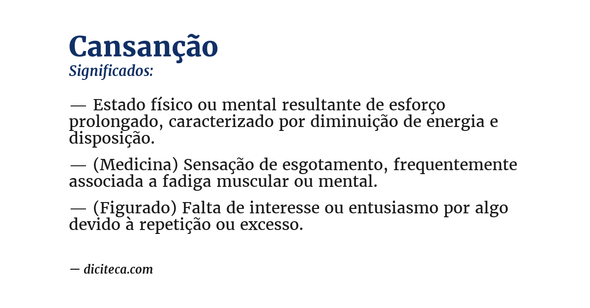Significado de cansanção