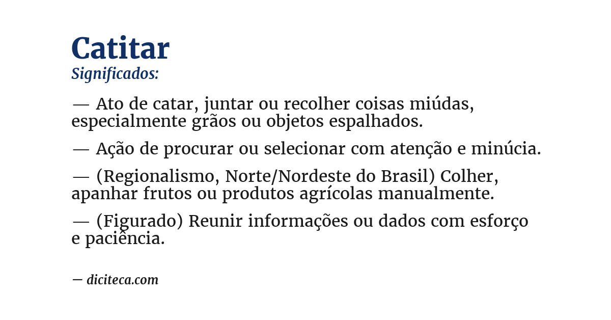 Significado de catitar