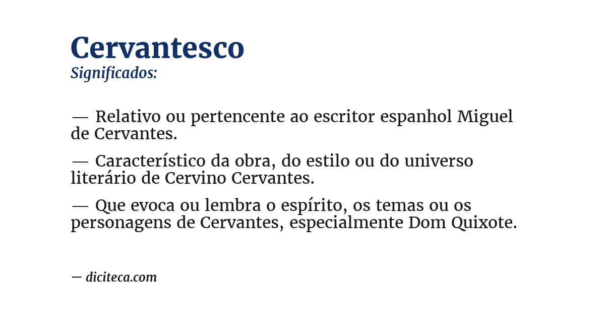 Significado de cervantesco