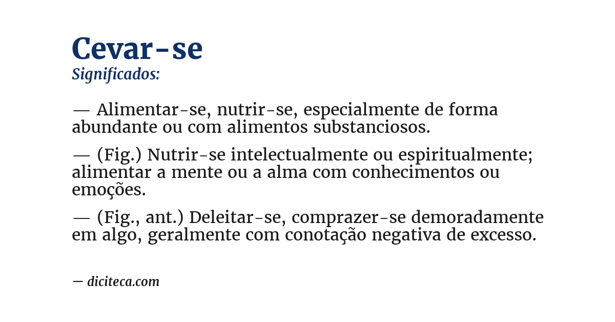 Significado de cevar-se