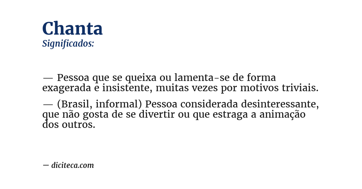 Significado de chanta