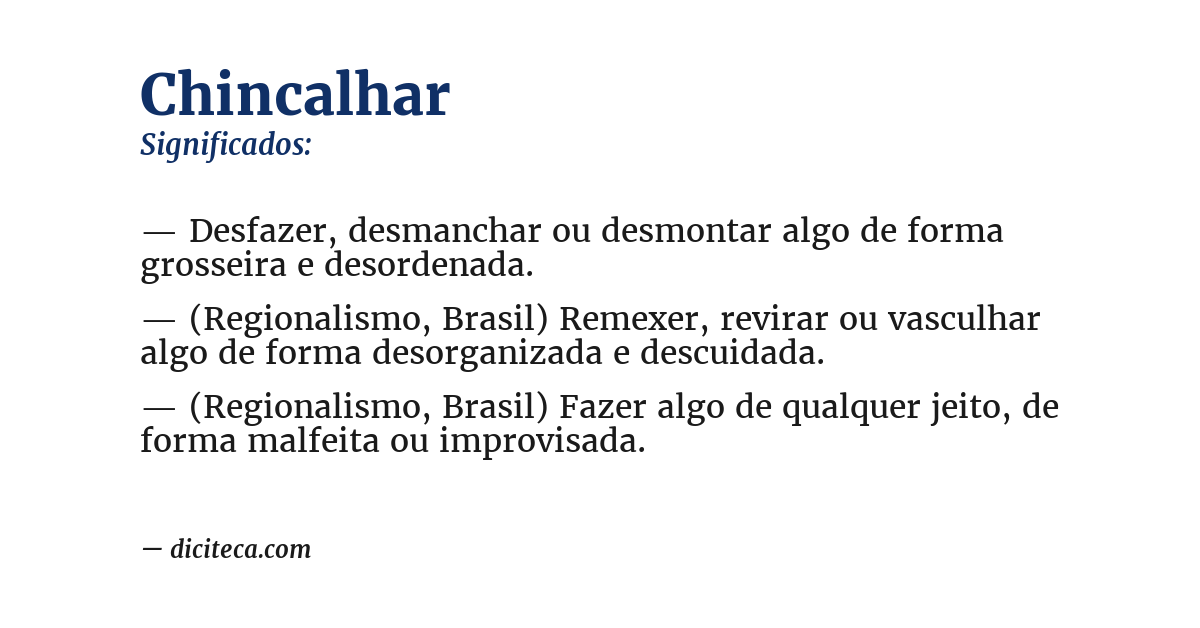 Significado de chincalhar