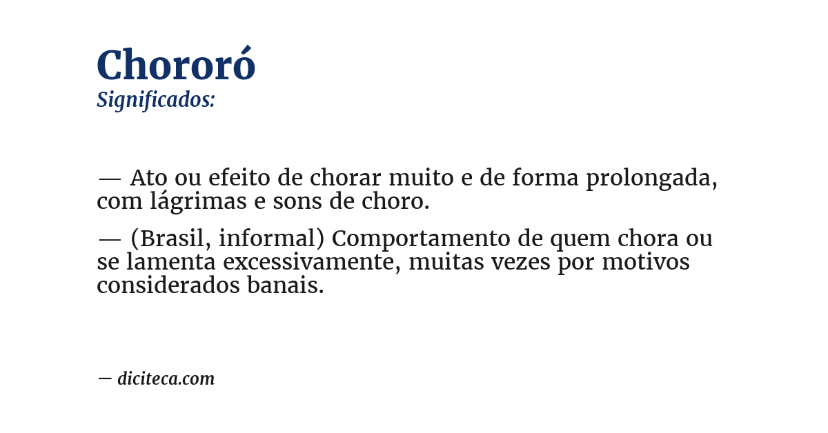Significado de chororó