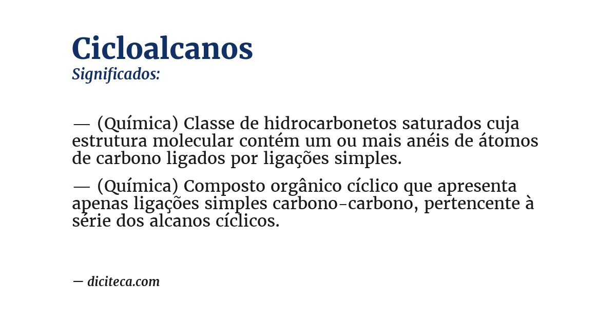 Significado de cicloalcanos