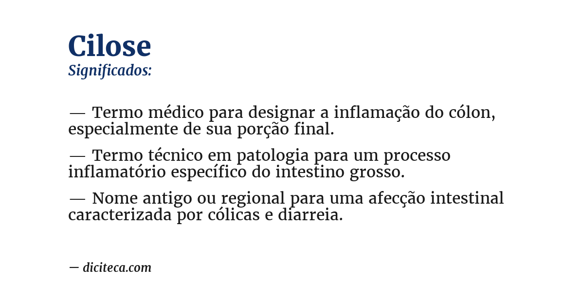 Significado de cilose