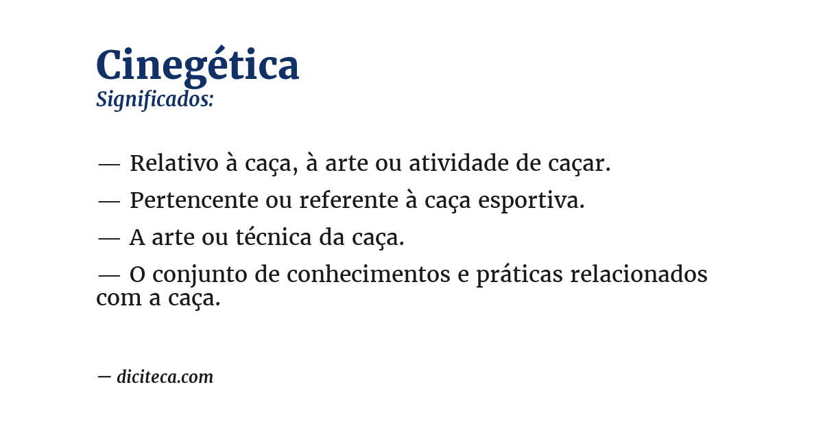 Significado de cinegética