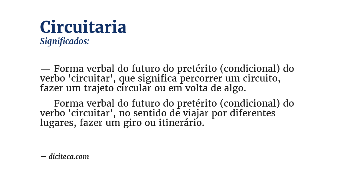 Significado de circuitaria