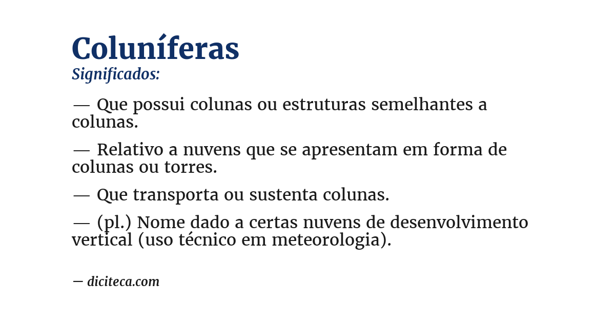 Significado de coluníferas