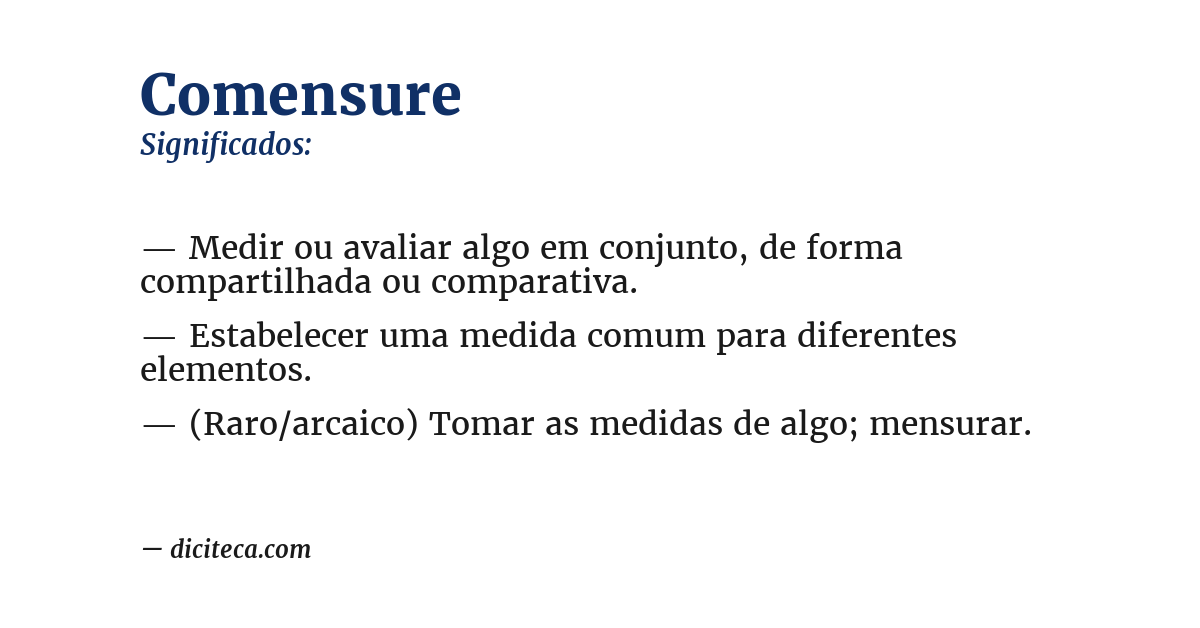 Significado de comensure